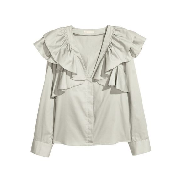 H&M Tops - H&m light green ruffled blouse